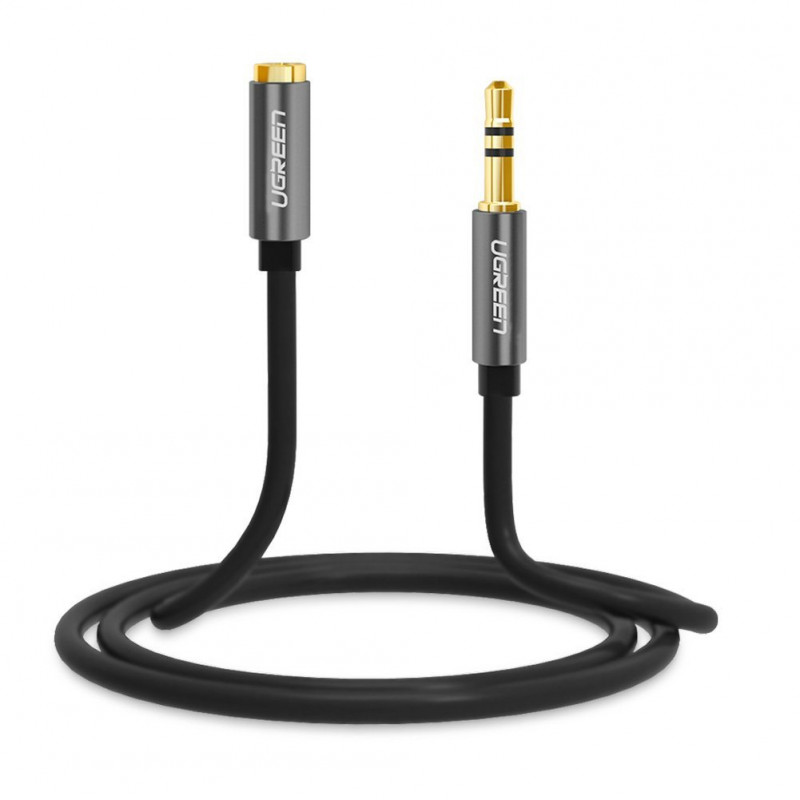 UGREEN AV118 3,5-mm AUX-verlengkabel 2 m, stekker naar bus, zwart