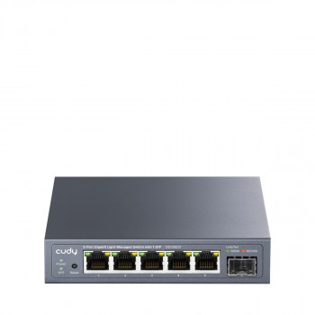 CUDY GS105ES1 5-poorts Gigabit light managed switch met 1 SFP, 4 RJ45, VLAN, QoS, desktop