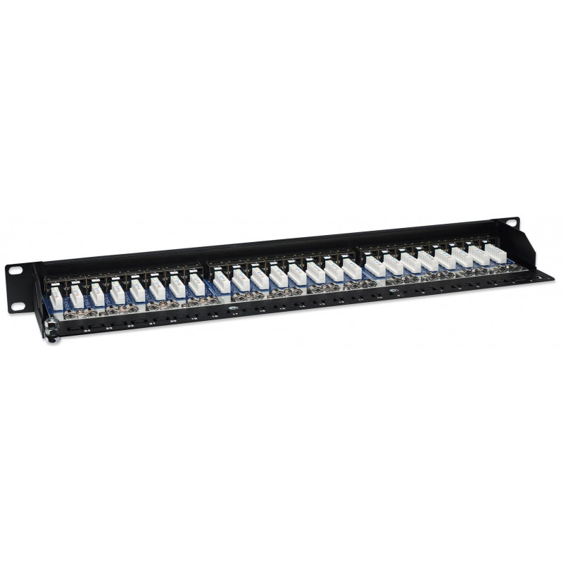 Intellinet 513487 24-poorts Cat5e STP 1U rackmount patchpaneel, zwart