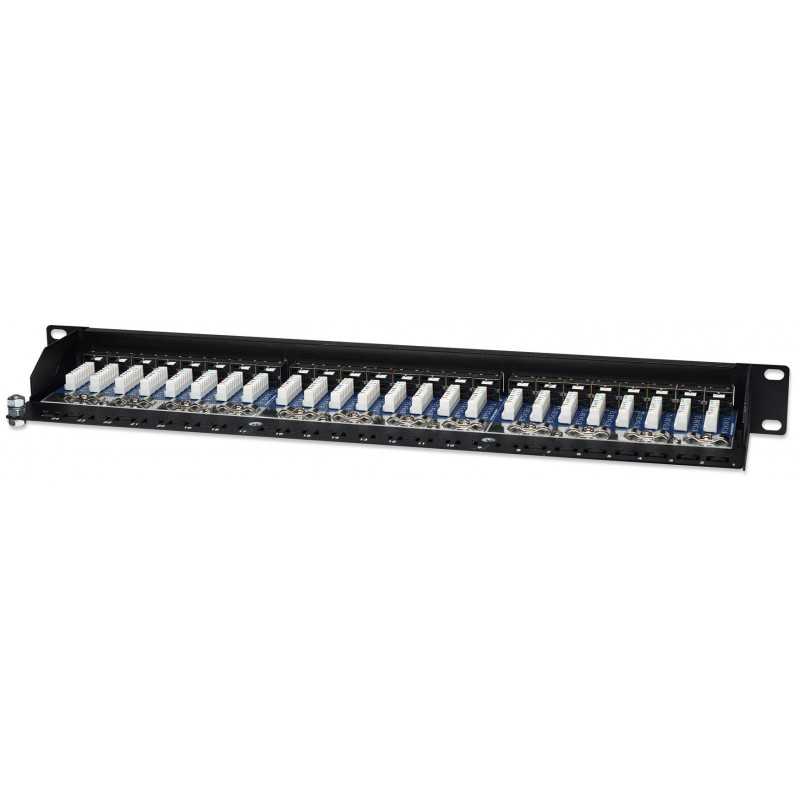 Intellinet 513487 24-poorts Cat5e STP 1U rackmount patchpaneel, zwart