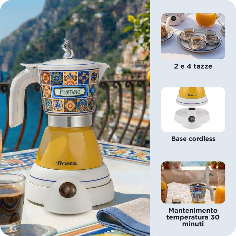 Ariete Moka Positano Electric elektrische mokkapot 1358PO, zwart