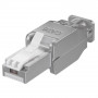 Techly 105889 gereedschapsloze RJ45 Cat6 STP modulaire stekker, 1G, afgeschermd, transparant