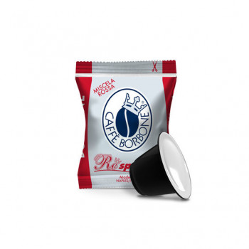 Caffè Borbone Respresso Miscela Rossa 100 capsules voor Nespresso OriginalLine, donkere branding, intensiteit 9/10, apart verpakt