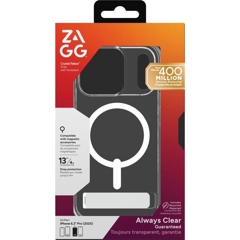 ZAGG Crystal Palace Snap Case voor iPhone 17 Pro - Transparant