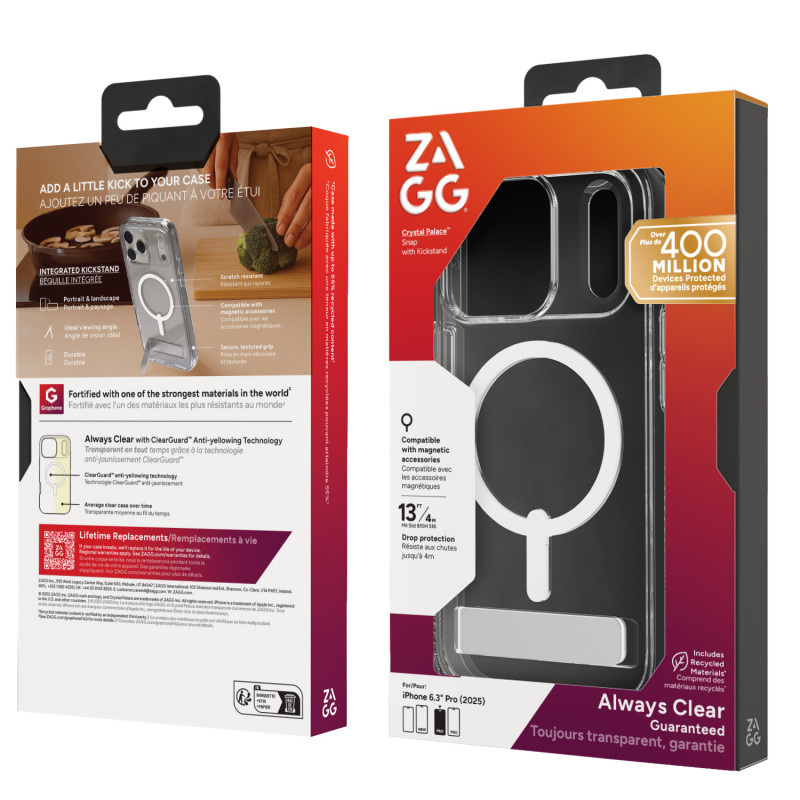 ZAGG Crystal Palace Snap Case voor iPhone 17 Pro - Transparant