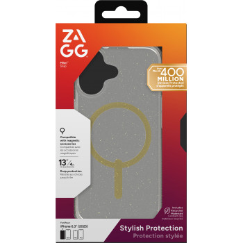 ZAGG Milan Snap hoes voor iPhone 17 - glitter goud