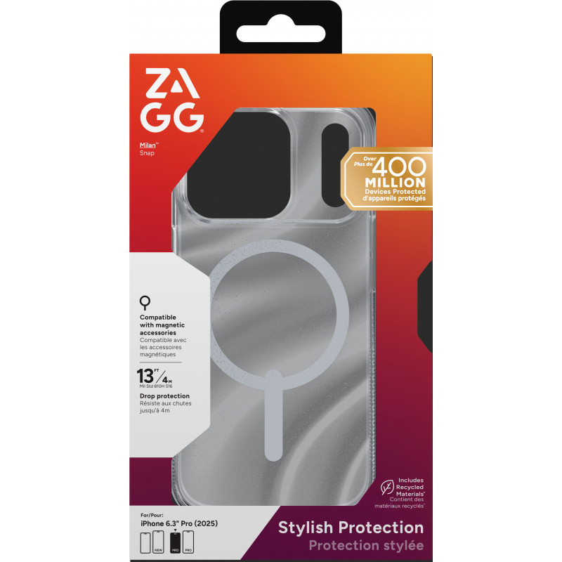 ZAGG Milan Snap hoes voor Apple iPhone 17 Pro - glitter swirl