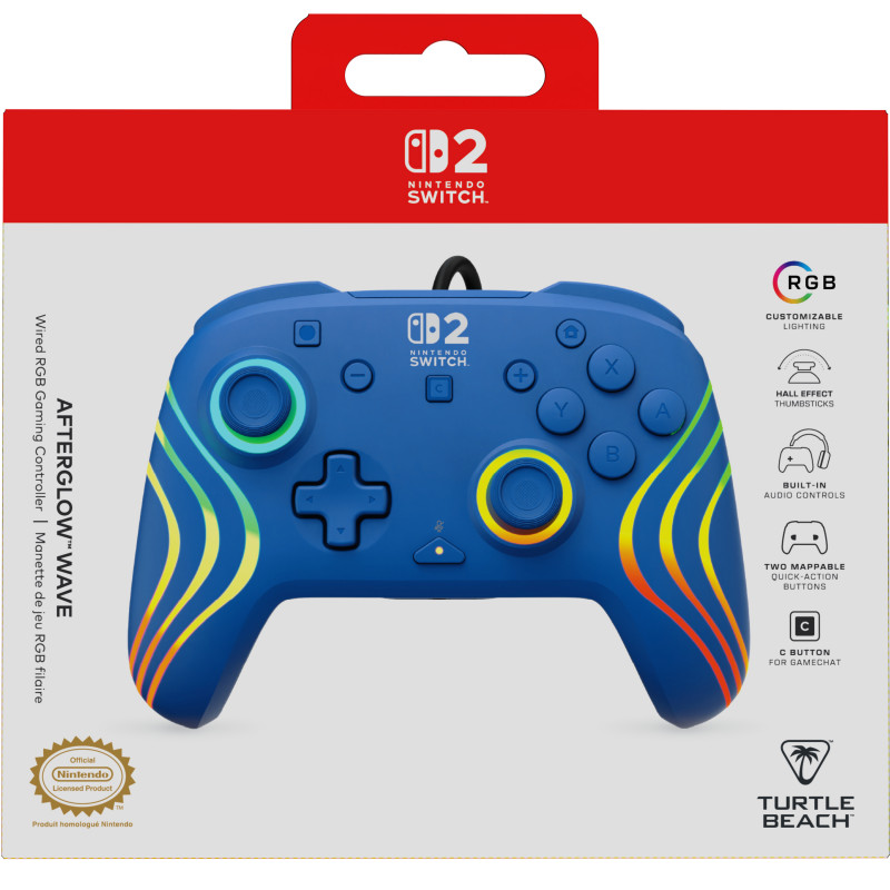 Turtle Beach Afterglow Wave bedrade controller voor Nintendo Switch 2, blauw (TBC-8006-25)