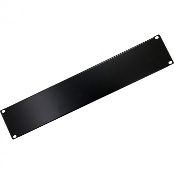 Techly 302013 2U 19-inch rack-blindplaat, staal, zwart