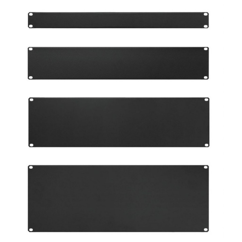 Techly 302013 2U 19-inch rack-blindplaat, staal, zwart