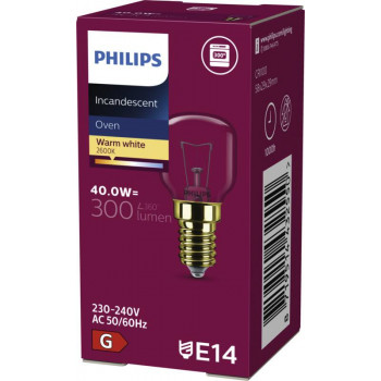 Philips PHI App 40W E14 230-240V T29 ovenlamp peervorm