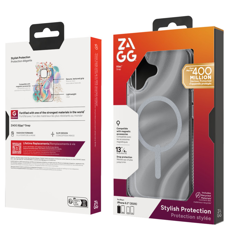 ZAGG Milan Snap hoes voor iPhone 17 - Glitter Swirl
