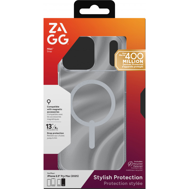 ZAGG Milan Snap hoes voor iPhone 17 Pro Max - glitter wervel