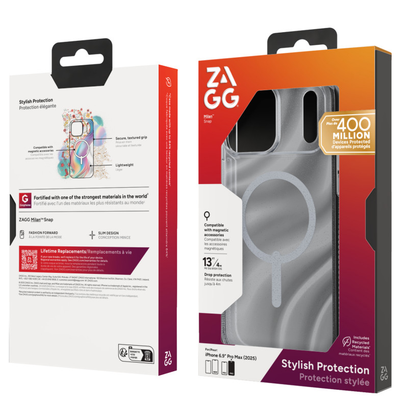 ZAGG Milan Snap hoes voor iPhone 17 Pro Max - glitter wervel