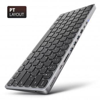 AXAGON HMC-KB-PT USB-C 5Gbps Toetsenbord (PT) 9-in-1 Hub