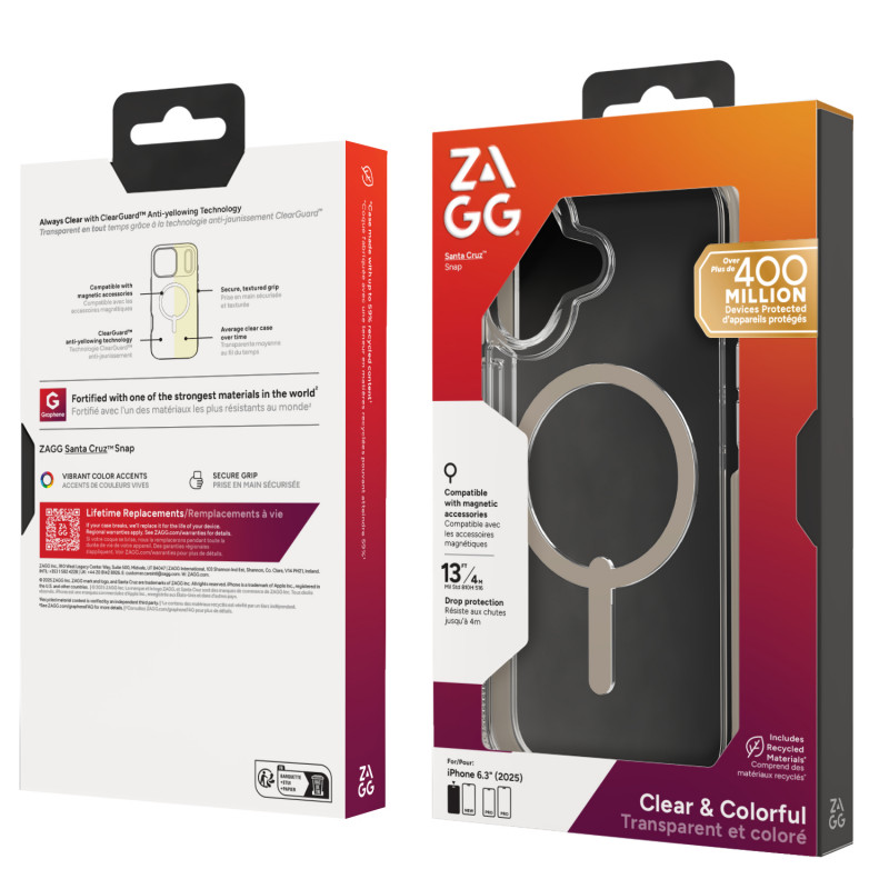 ZAGG Santa Cruz Snap hoesje voor iPhone 17, titanium