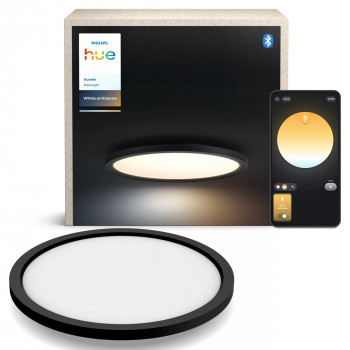 Philips Hue Aurelle ronde paneellamp zwart - slimme LED-plafondlamp, witinstelling, 2200 lm, Bluetooth & Zigbee
