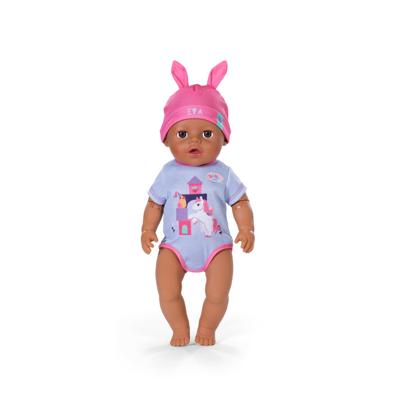 ZAPF CREATION BABY born Eva Click & Play 43cm pop met blond haar en blauwe ogen