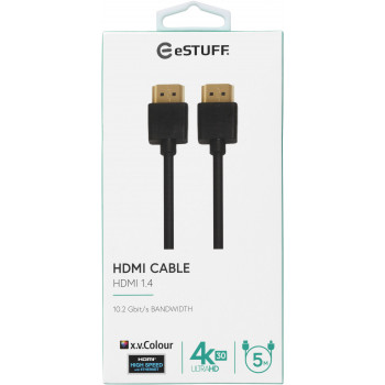 ESTUFF HDMI 1.4 High-Speed-kabel met Ethernet 5m 4K 3D ARC zwart