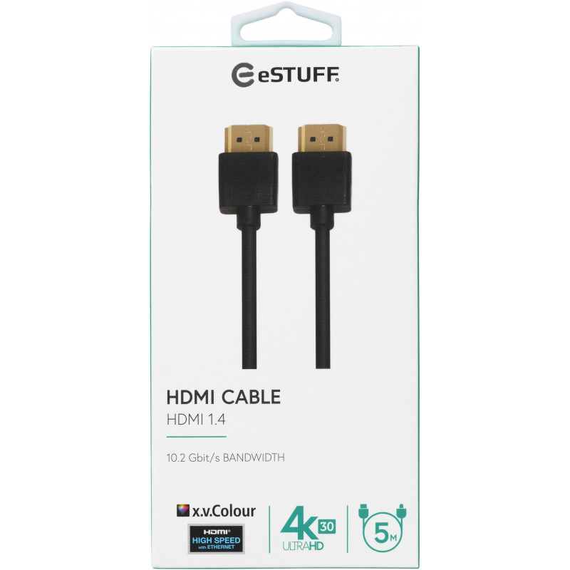 ESTUFF HDMI 1.4 High-Speed-kabel met Ethernet 5m 4K 3D ARC zwart