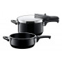 SILIT Silargan Sicomatic t-Plus Snelkookpannenset 4,5L + 3,0L, 22cm, Zwart