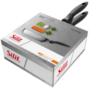 SILIT Domus Koekenpannenset 24 & 28 cm, RVS met zwart handvat, geschikt voor inductie, 2-delig