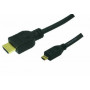 LogiLink high speed HDMI-kabel met ethernet, HDMI Type-A stekker naar micro HDMI Type-D stekker, 1,5 m, zwart