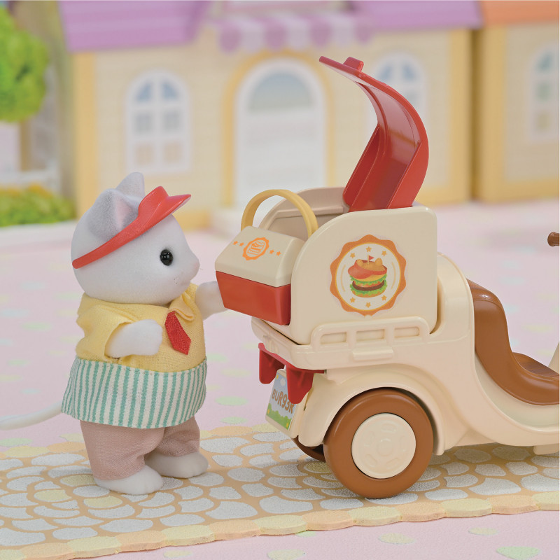 Sylvanian Families mobiele hamburgerkraam met figuur