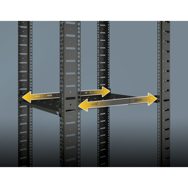 Intellinet rack - plank - met variabele rails, vaste montage - zwart, RAL 9004 - 1U - 48,3 cm (19)