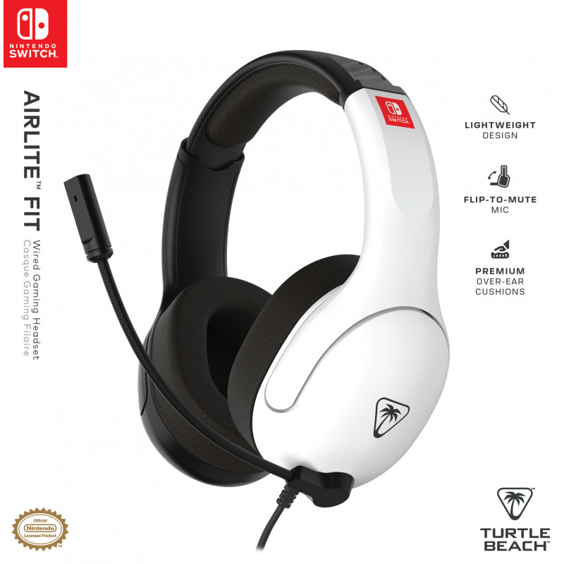 Turtle Beach Airlite Fit headset NS zwart & wit - bedrade over-ear gaming-headset met flip-to-mute-microfoon