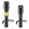 Hama W200 2-in-1 LED-zaklamp, 200 lm, zoomfunctie, 3 modi, zwart