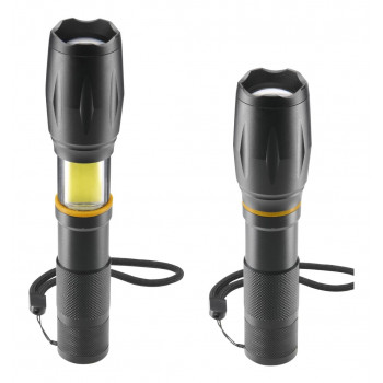 Hama W200 2-in-1 LED-zaklamp, 200 lm, zoomfunctie, 3 modi, zwart