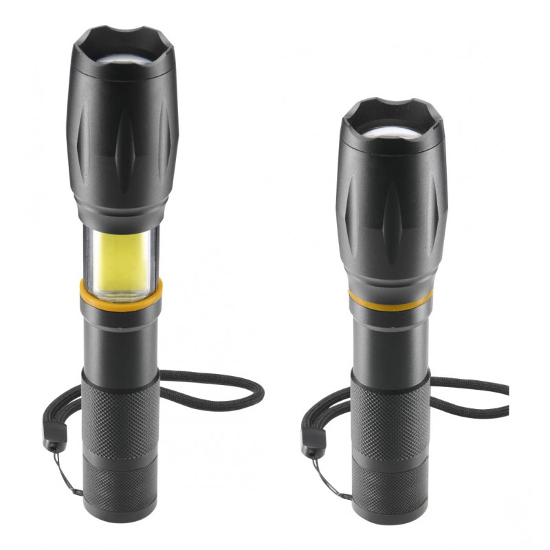 Hama W200 2-in-1 LED-zaklamp, 200 lm, zoomfunctie, 3 modi, zwart