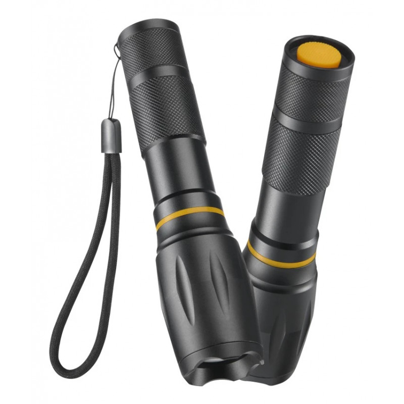 Hama W200 2-in-1 LED-zaklamp, 200 lm, zoomfunctie, 3 modi, zwart