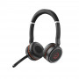 Jabra Evolve 75 MS stereo draadloze headset met actieve ruisonderdrukking, Microsoft Teams-gecertificeerd, dual-bluetooth-connectiviteit, busylight, on-ear, zwart