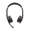 Jabra Evolve 75 MS stereo draadloze headset met actieve ruisonderdrukking, Microsoft Teams-gecertificeerd, dual-bluetooth-connectiviteit, busylight, on-ear, zwart
