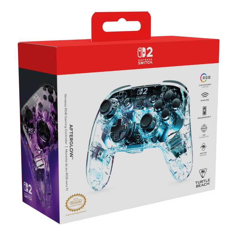 Turtle Beach Afterglow transparante draadloze RGB gaming controller voor Nintendo Switch 2