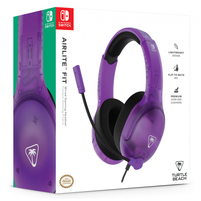 Turtle Beach Airlite Fit bedrade gaming headset voor Nintendo Switch - Ghost paars TBS-8002-45