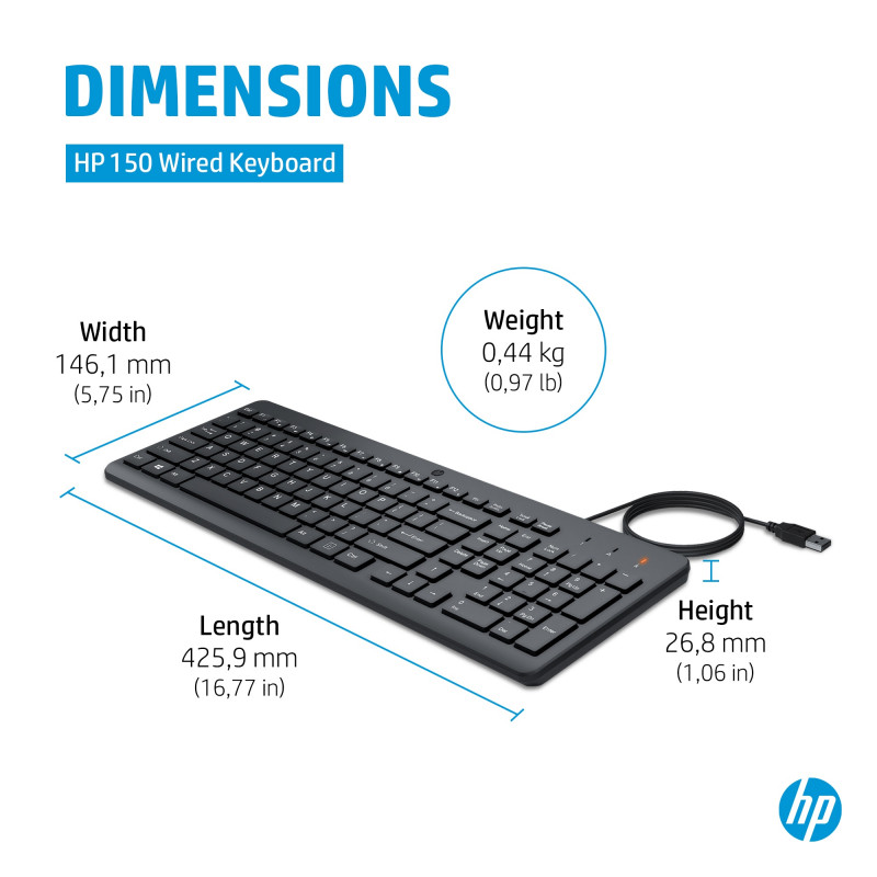 HP 150 bedrade toetsenbord NL (664R5AA#ABH)