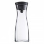 WMF Basic waterkan 0,75 L, glas met RVS-deksel en siliconen afdichting, transparant/zwart 06.1771.6040