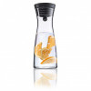 WMF Basic waterkan 0,75 L, glas met RVS-deksel en siliconen afdichting, transparant/zwart 06.1771.6040