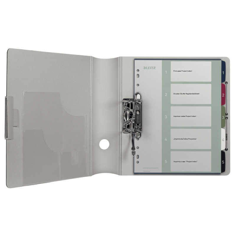 Leitz register 1235 Style DIN A4 1-5 polypropyleen meerkleurig 5 extra brede scheidingsbladen, PC-bedrukbaar 1235-00-00