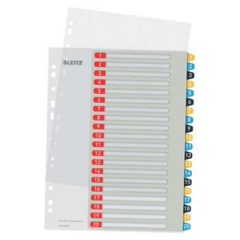 Leitz 12490000 numeriek register A4 12 registertabbladen polypropyleen