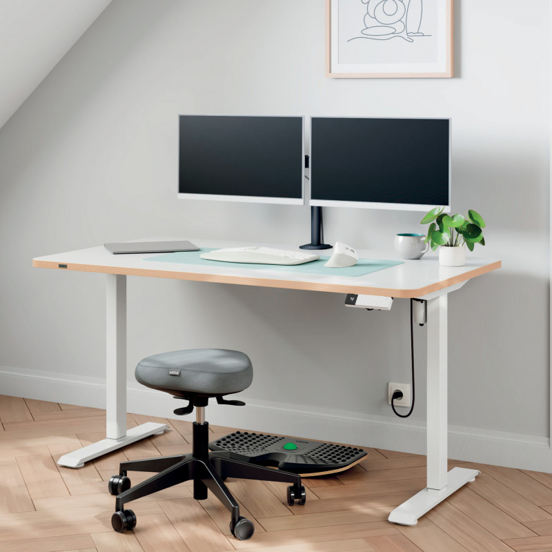 LEITZ Ergo Slim Dubbele monitorarm, bureauklem, zwart 61640095