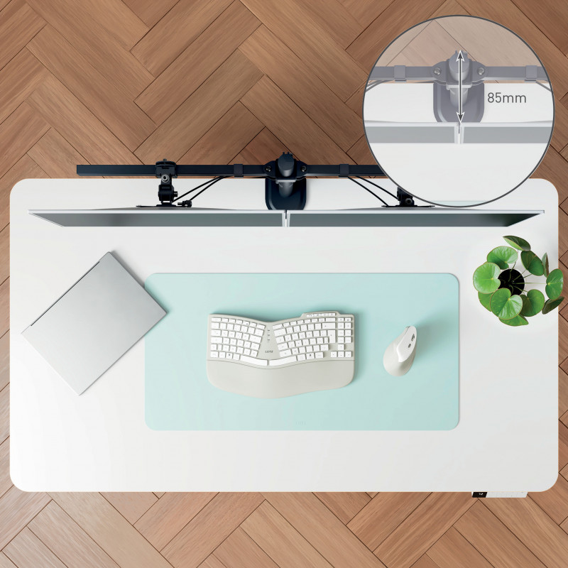 LEITZ Ergo Slim Dubbele monitorarm, bureauklem, zwart 61640095