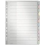 Leitz 1273 A4 blanco registerset, 10 registerlussen, polypropyleen, grijs 1273-00-00