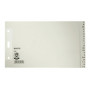 Leitz Manila Board indexregister A-Z, A5 liggend, 20-delig, grijs, 100 g/m², 80 mm perforatie met versterkte gaten (1206-00-85)