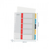 Leitz 12400000 cijferregister, A4, 10 registertabs, polypropyleen, grijze tabs, transparant lichaam, universele perforatie