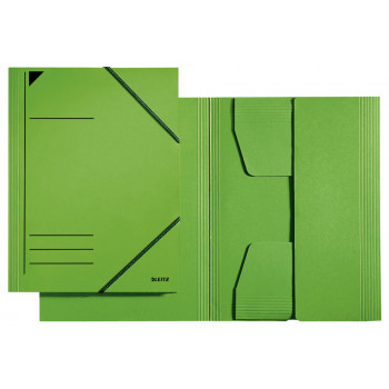 LEITZ hoekelastiekmap DIN A4, karton 320 g/m², groen van Colorspan-karton, 3 volledig verlijmde kleppen op de hoeken (3981-00-55)