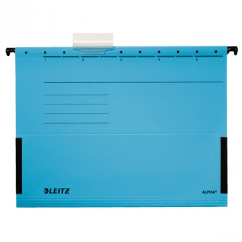 LEITZ ALPHA hangmap A4 blauw met metalen rails, 25-pack (1986-00-35)